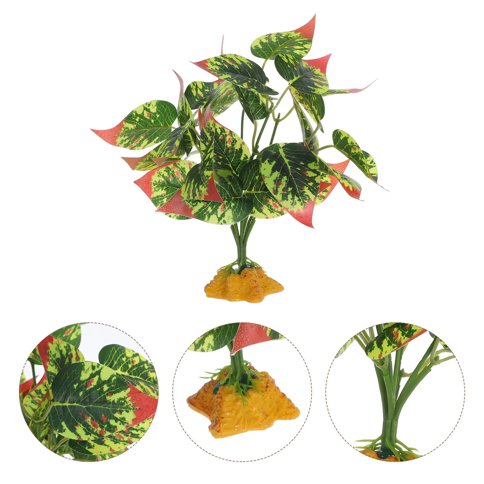 Planted Aquarium Bowl - Lifelike ABS Artificial Plants for Terrariums