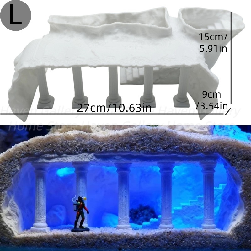 Aquarium Planet - Printed Roman Natural Fish Tank Cave