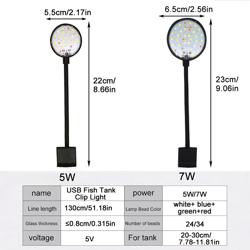 USB Aquarium LED Lamp Fish Tan - đánh giá và giá Aquarium Plant Iron