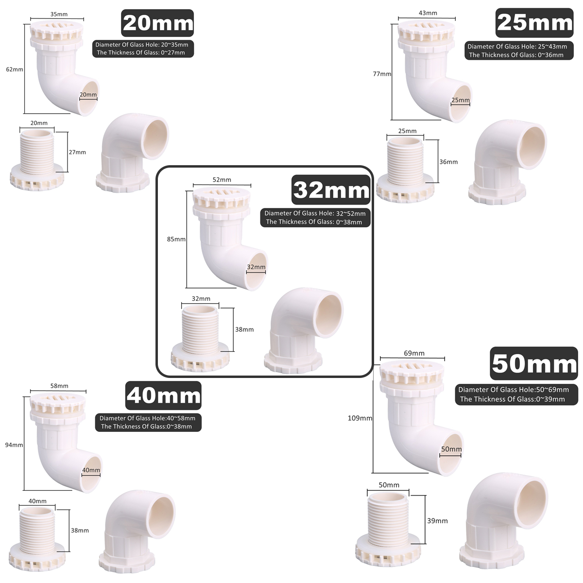 1pc 20/25/32/40/50mm PVC Pipe  - đánh giá và giá Aquarium Planet