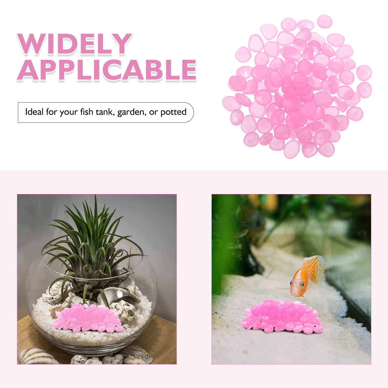 400Pcs Glow-in-The-Dark Gravel - đánh giá và giá Aquarium Plant Violet